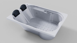   BANHEIRA ASCOLI DUPLA C/HIDRO EM EM  GEL COAT  BRANCO MONDIALLE