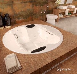 BANHEIRA OSTIA DUPLA C/HIDRO EM GEL COAT MONDIALLE