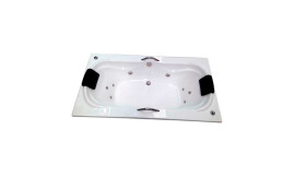 BANHEIRA RIETI DUPLA C/HIDRO EM GEL COAT BRANCO MONDIALLE
