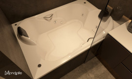  BANHEIRA  LECCE DUPLA C/HIDRO EM GEL COAT BRANCO MONDIALLE 